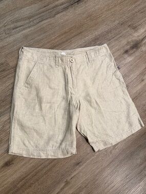 Tommy Bahama Beige Linen Blend Bermuda Shorts